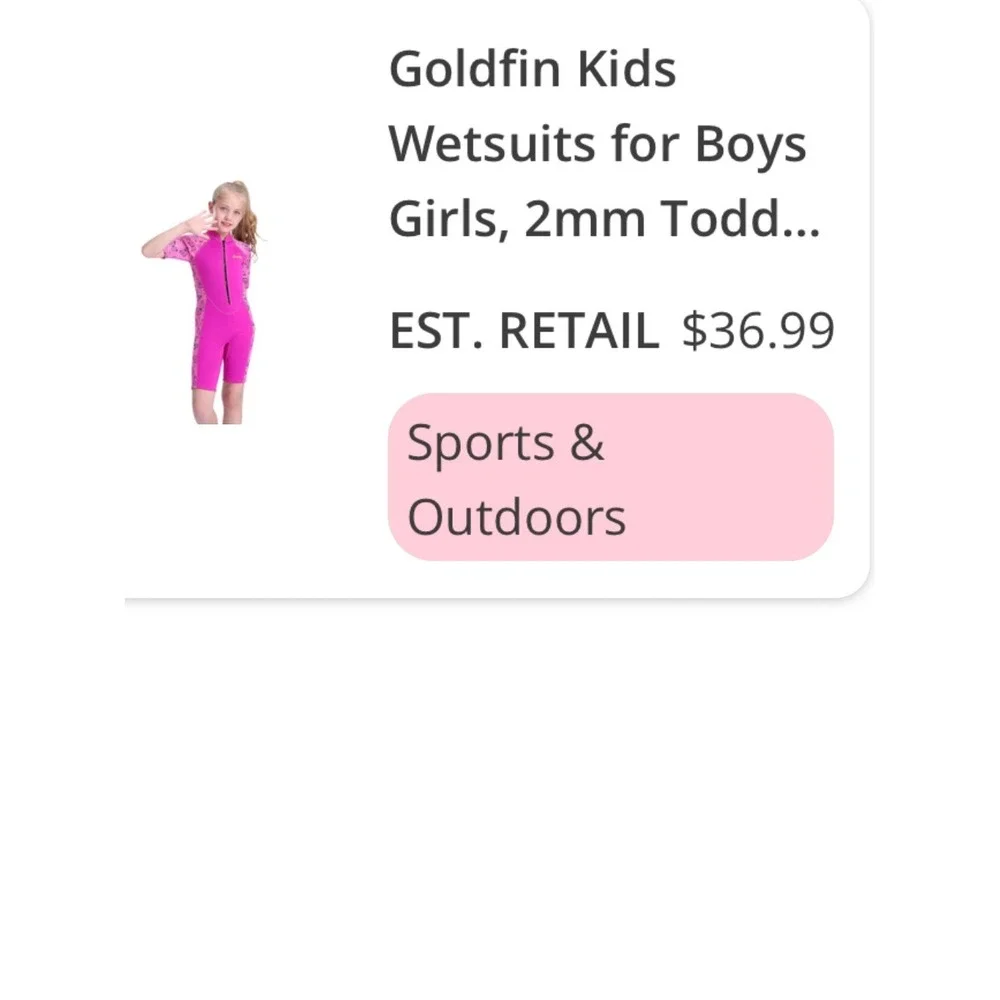 Goldfin Kids‎ Wetsuit 2mm Neoprene Shorty Pink Butterfly Girls Size 14 NEW